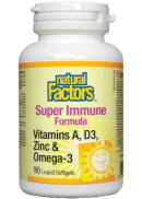 Natural Factors Super Immune Formula (Vitamins A, D3, Zinc & Omega-3) - 90 Softgels