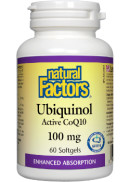 Natural Factors Ubiquinol Qh Active CoQ10 100mg - 60 Softgels