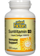 Natural Factors SunVitamin D3 1,000iu - 500 Softgels