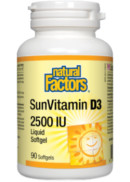 Natural Factors SunVitamin D3 2,500iu - 90 Softgels