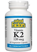 Natural Factors Vitamin K2 120mcg (Mk-7) - 60 V-Caps