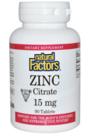 Natural Factors Zinc Citrate 15mg - 90 Tabs