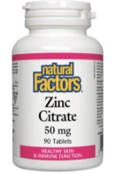Natural Factors Zinc Citrate 50mg - 90 Tabs
