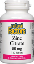 Natural Factors Zinc Citrate 50mg - 180 Tabs