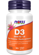 Now Vitamin D3 2,500iu - 90 Softgels