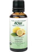 Now Essential Oils Lemon Oil (Certified Organic) - 30ml