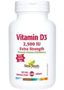 New Roots Vitamin D3 2,500iu Extra Strength - 600 Softgels