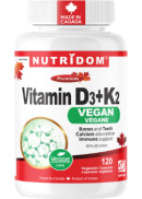Nutridom Vitamin D3 + K2 (Vegan) - 120 V-Caps