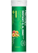 Organika Instant C, D, Zinc Immunity Effervescent (Peach) - 10 Tabs