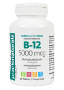 Prairie Naturals Vitamin B-12 5,000mcg Methylcobalamin (Cherry) - 90 Sublingual Tabs