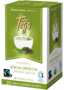 Tega / Nu Tea Company Ltd. Organic Sencha Green Tea + Japanese Matcha (Green Tea Fair-Trade) - 20 Tea Bags