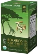 Tega / Nu Tea Company Ltd. Rooibos Pure Green Premium Herbal Tea (Certified Organic Fair-Trade) - 40 Tea Bags
