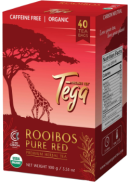 Tega / Nu Tea Company Ltd. Rooibos Pure Red Premium Herbal Tea (Certified Organic Fair-Trade) - 40 Tea Bags