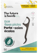 The Future Is Bamboo Floss Picks (Charcoal Lemon) - 50 Pieces