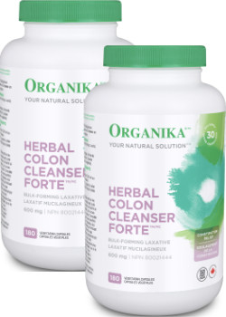 Herbal Colon Cleanser Forte 600mg - 180 Caps + 180 Caps (2 For Deal) - Organika