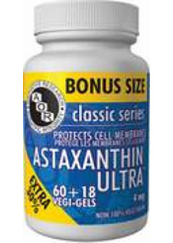 Astaxanthin Ultra 4mg - 60 Vegi Gels + 18 Vegi Gels BONUS - Aor