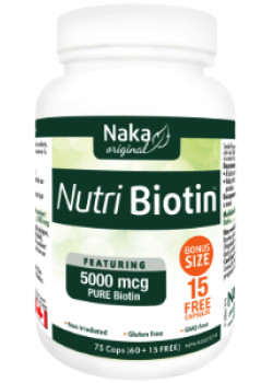 Nutri Biotin 5,000mcg - 60 + 15 Caps BONUS