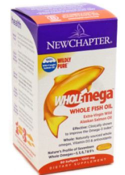 WholeMega 1000mg Extra Virgin Omega-Rich Fish Oil Softgels