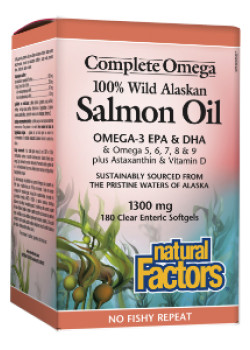 CompleteOmega Salmon Oil 1,300mg - 180 Clear Enteric Softgels