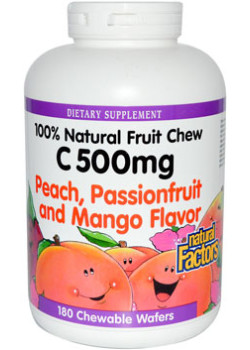 Vitamin C 500mg (Peach/Passion Fruit/Mango) Chewables - 180 Wafers