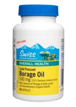 Borage Seed Oil 500mg - 60 Caps - Swiss