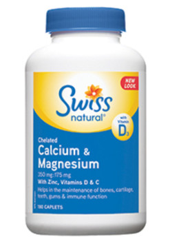 Calcium & Magnesium 2:1 With Vitamin D & Zinc - 90 Caplets - Swiss