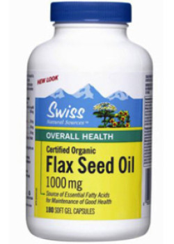 Flax Seed Oil 1,000mg - 180 Caps - Swiss