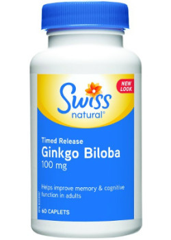 Ginkgo Biloba Time Release 100mg - 60 Caps - Swiss Naturals