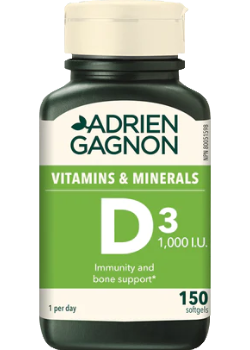 Vitamin D3 1,000iu - 150 Softgels - Adrien Gagnon