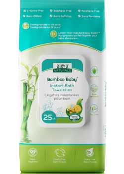 Bamboo Baby Instant Bath Towelettes - 25 Wipes