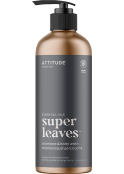 Essential Oils Super Leaves 2-In-1 Shampoo & Body Wash (Peppermint & Sweet Orange) - 473ml