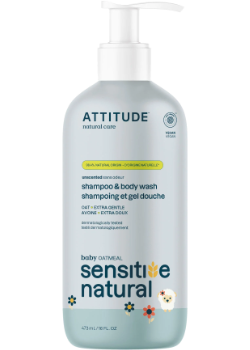 Oatmeal Sensitive Natural Baby Care 2-In-1 Shampoo & Body Wash (Unscented) - 473ml