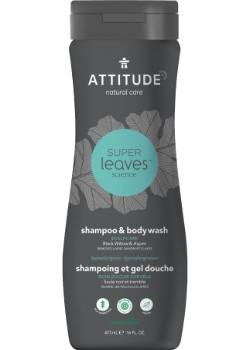 Super Leaves 2-In-1 Shampoo & Body Wash Scalp Care (Black Willow & Aspen) - 473ml