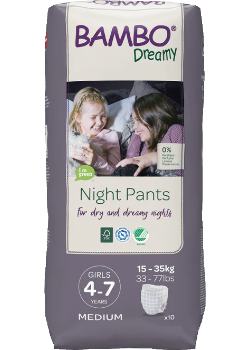 Dreamy Night Pants Medium (Girls 4-7 Years) - 10 Pants - Bambo Nature