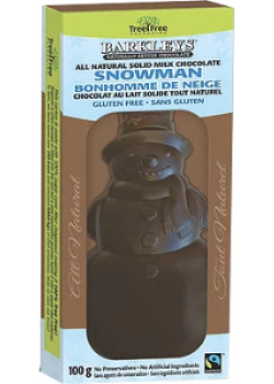 All Natural Solid Milk Chocolate Snowman - 100g - Barkleys