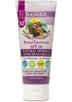 Active SPF30 Sunscreen Cream (Lavender) - 87ml - Badger