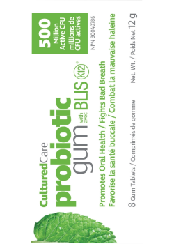 Probiotic Gum + Blis K12 (Spearmint - Peppermint) - 8 Pieces - CulturedCare Probiotic Gum + Blis K12 (Spearmint - Peppermint) - 8 Pieces - CulturedCare