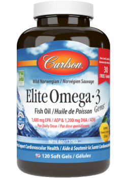 Elite Omega-3 Gems Fish Oil - 90 + 30 Softgels BONUS