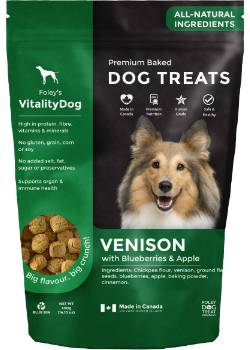 Premium Baked Dog Treats (Venison With Blueberries & Apple) - 400g