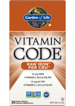 Vitamin Code Raw Iron - 30 V-Caps - Garden Of Life