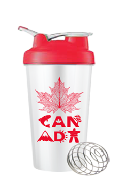 Canada Shaker + Mixer Ball & Carrying Toggle (Red BPA Free) - 450ml