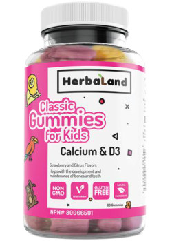Classic Gummies For Kids: Calcium & D3 (Strawberry & Citrus) - 60 Gummies ***Temporarily Unavailable***