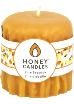 Pure Beeswax Candle Heritage Drip 3" x 3.25" Pillar