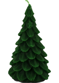 Pure Beeswax Candle Ornamental Yule Tree (Forest Green) - 4 1/2 x 2 1/2 Inches