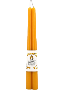 Pure Beeswax Candle Taper Pairs (Natural) - 12 Inches x 2