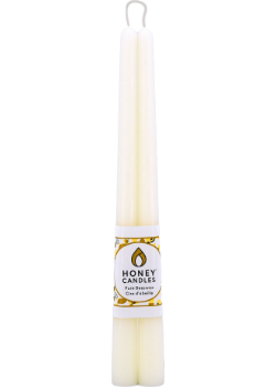 Pure Beeswax Candle Taper Pairs (Pearl) - 12 Inches x 2