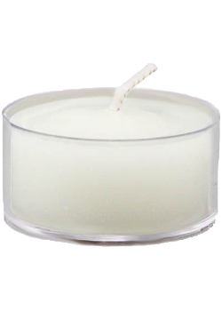 Pure Beeswax Candle Tea Light (Pearl) With Clear Plastic Cup