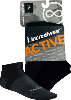 Active Socks (Low Cut, Black, XL) - 1 Pair