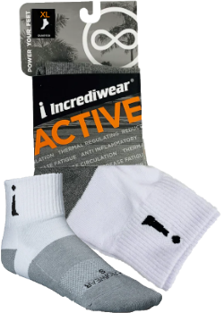 Active Socks (Quarter Height, White, LG) - 1 Pair