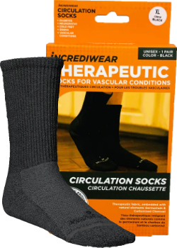 Circulation Socks (Crew Height, Black, XL) - 1 Pair